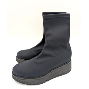 La Canadienne Knit Jared Platform Bootie Women's Black Size US11M EU42